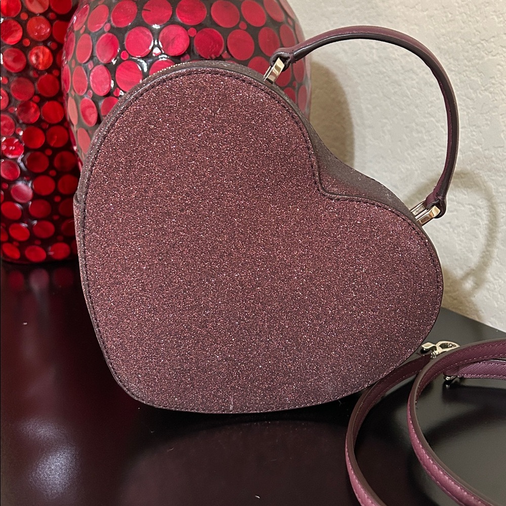 Kate Spade Red Love Shack Glitter Heart Crossbody Bag - MSRP $359 EUC - Picture 5 of 15